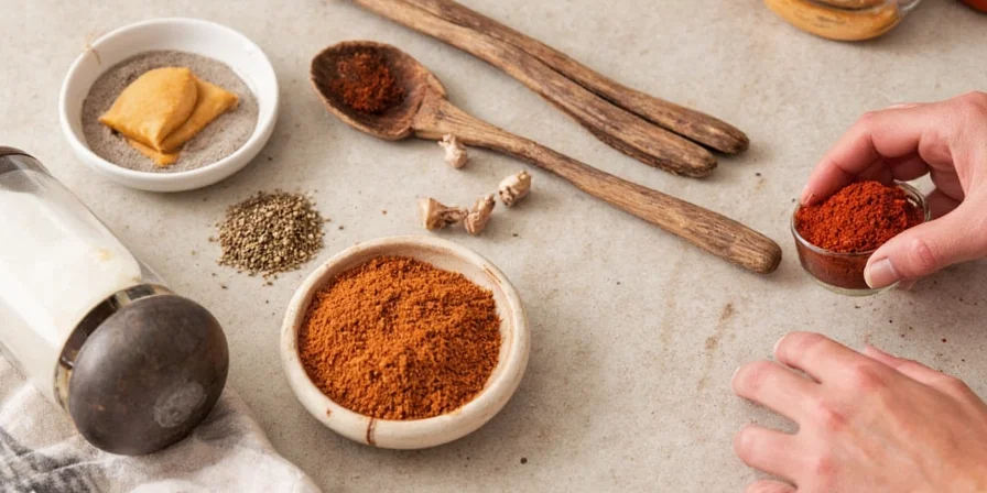 Spice jars stored outside refrigerator
