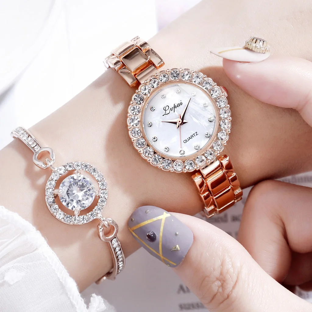 

Modern Fashion Woman Quartz wristwatch Ladies Bracelet Set Casual Watch Gift For Women Watches Bracelet set