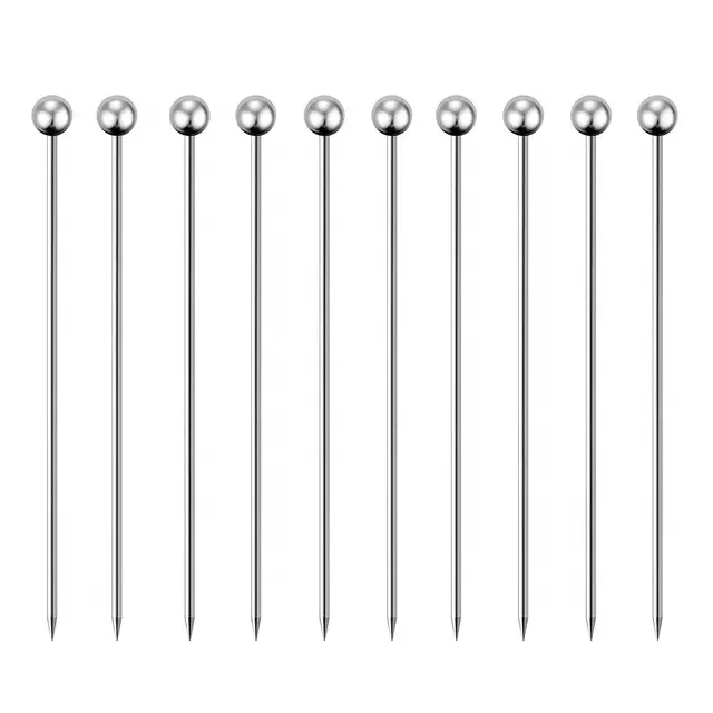 

Fruit Fork Stainless Steel Cocktail Picks Fruit Sticks Toothpicks Party Bar Cocktail Fruit Stick Reusable Drink Picks Supplies