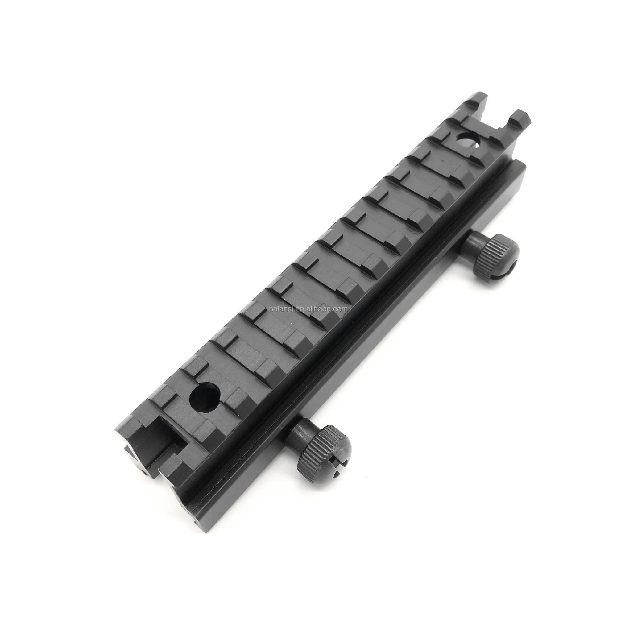 

14 slots Tactical AR 15 Flattop 0.75 inch 1 inch Scope mount Riser Mount railBlack for Picatinny Rail with Thumb Screws, Black