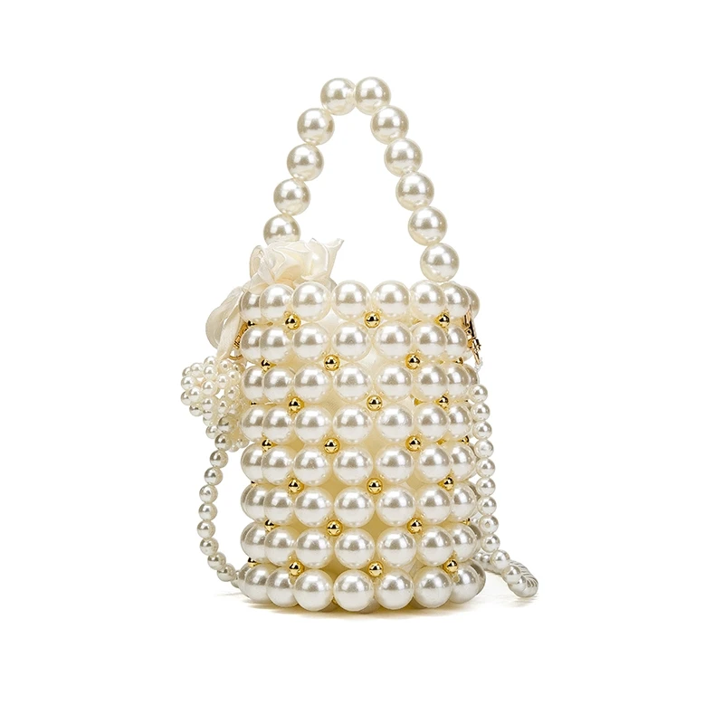 

Fashion Beaded Handmade Evening Party Clutch Bag Pearl Ladies Tote Purse Wedding Bag Women Handbag crystal purse, Pear/transparent/silver/black