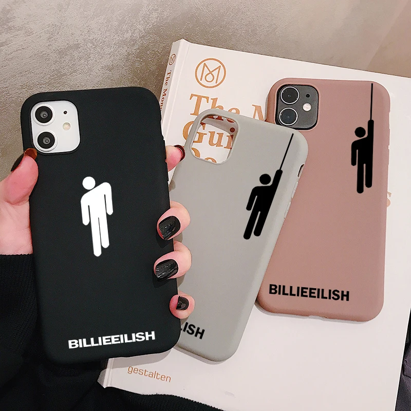 

Black Little Guy Phone Case for iPhone 12 11 Pro XR X Xs Max 8 7 Plus Mini SE Frosted Silicone Cases Soft Back Cover 12 PRO MAX, 6 colors