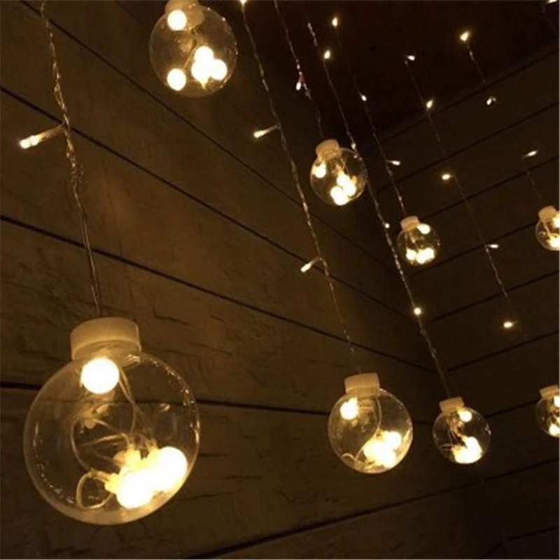 
2.5M LED Christmas Dreamlike Wish Ball Wall Curtain Lamp Fairy Light Holiday Wedding Party Light Christmas Tree Decoration 