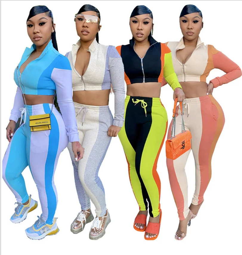 

winter women tracksuit custom logo tracksuits for women jogging 2021 tracksuit two piece pants set for women, Can provide different swatchbooks to choose colors