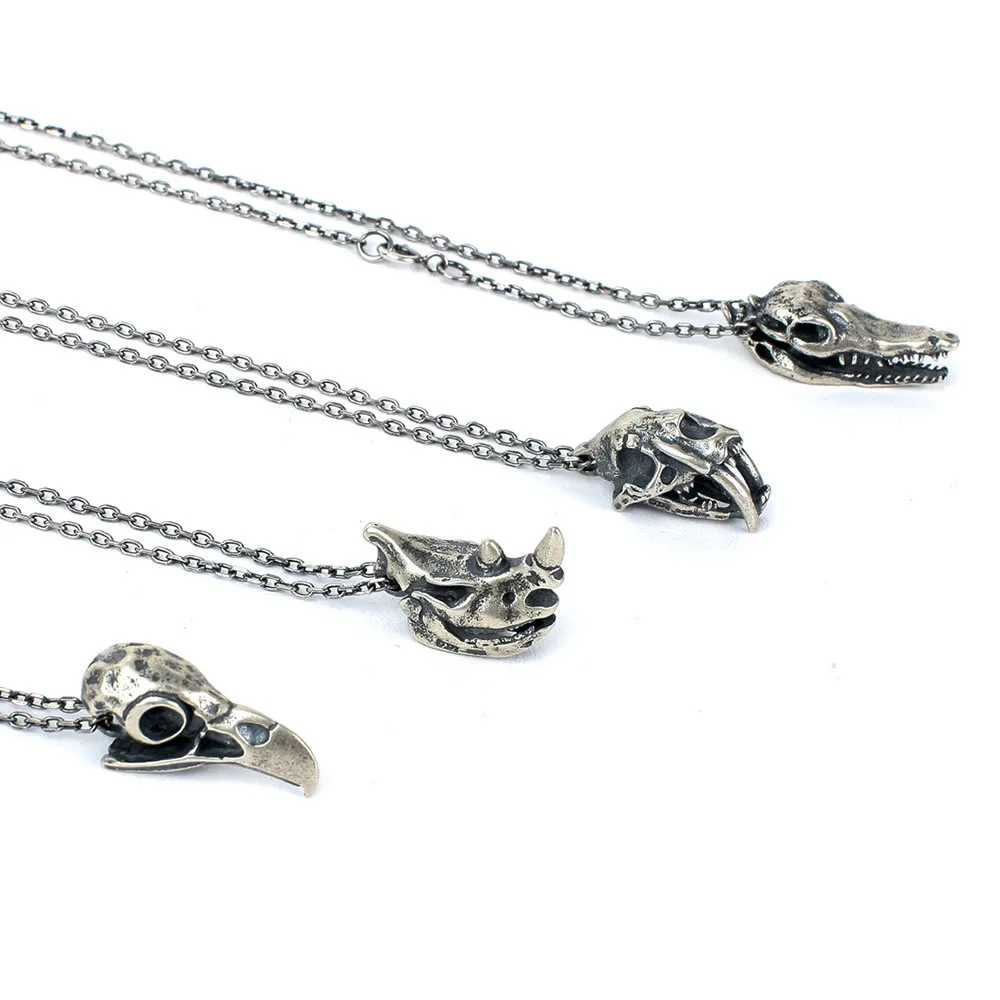 

New Arrival S925 Sterling Silver Punk Pendant For Men And Women Eagle Cheetah Rhino Crocodile Necklace Pendant Vintage Jewelry
