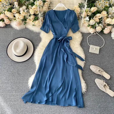 

New Arrivals Women Fashion Loose Satin Long Dress