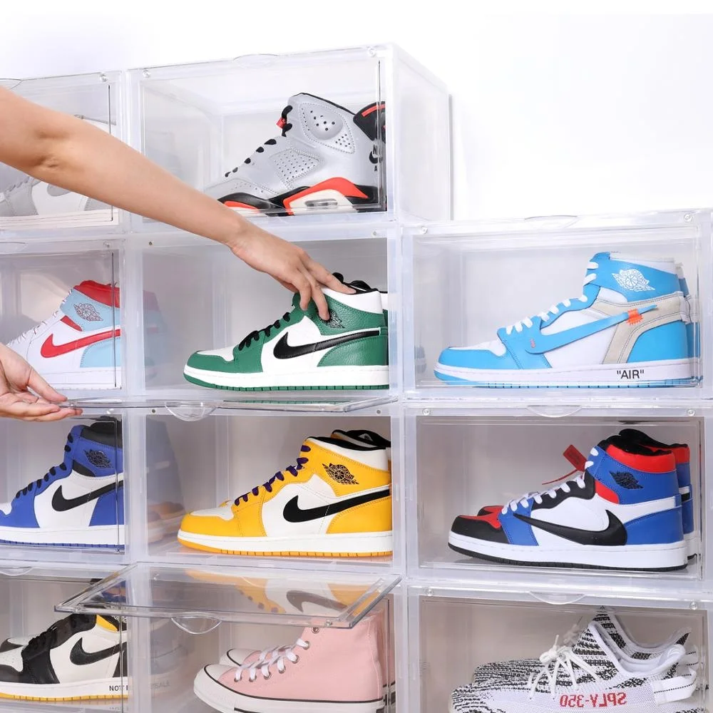 

Haixin shoe box display collection storage box transparent shoe cabinet sneaker storage acrylic magnetic shoe box