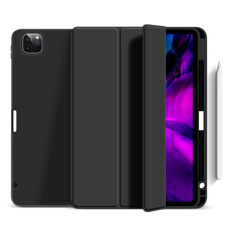 

New Slim Stand Protective Folio Case Pen Slot Soft TPU Cover Support Pencil Charging For iPad Pro 11 2020