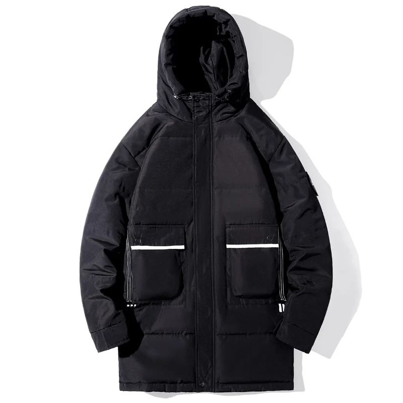 

Men's Hooded Coat winter Warm Long Section Slim Jacket Casual Plus Mens Winter Clothing