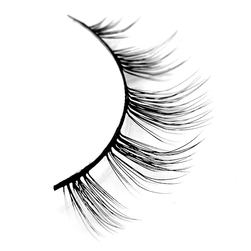 

China Simple False Eyelashes Clear Band Manufacturer Thin Band Review Faux Mink Eyelashes Thin Band, Natural black