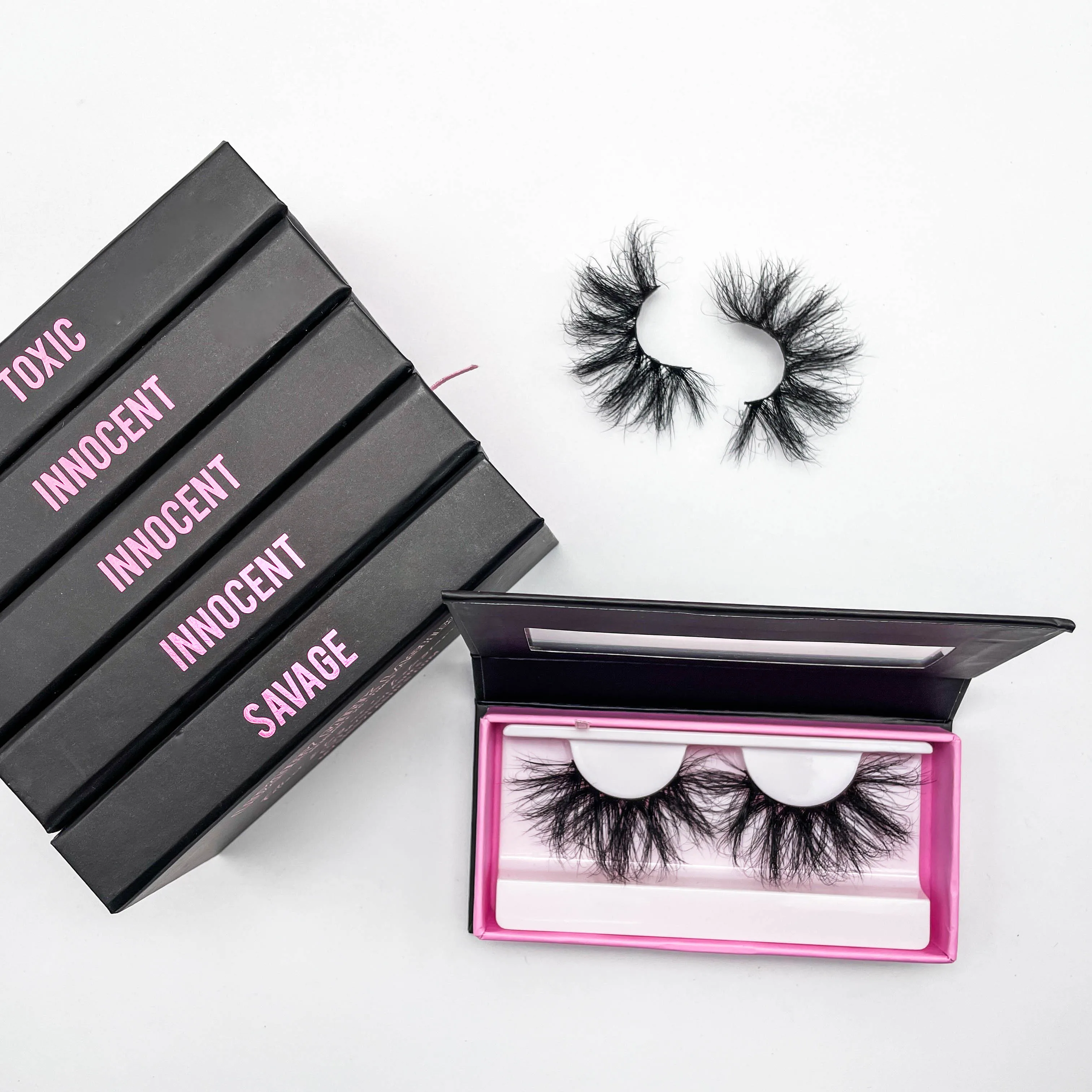 

Custom lash boxes packaging private label eyelashes wholesale dramatic fluffy lashes vendor 25mm 3d mink eyelash