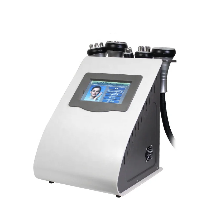 

5 in 1 Vacuum RF Cavitation Wrinkle Removal Weight Loss Machine Body Slimming Fat Ultrasonic Cavitation Machine, White