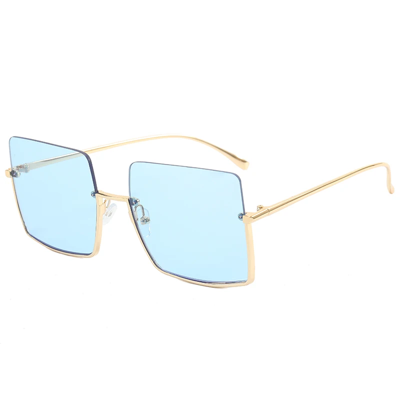 

9080 Hot sale Rectangle Sunglasses men luxury sun glasses Fashion Square Rimless Vintage Sunglasses Women