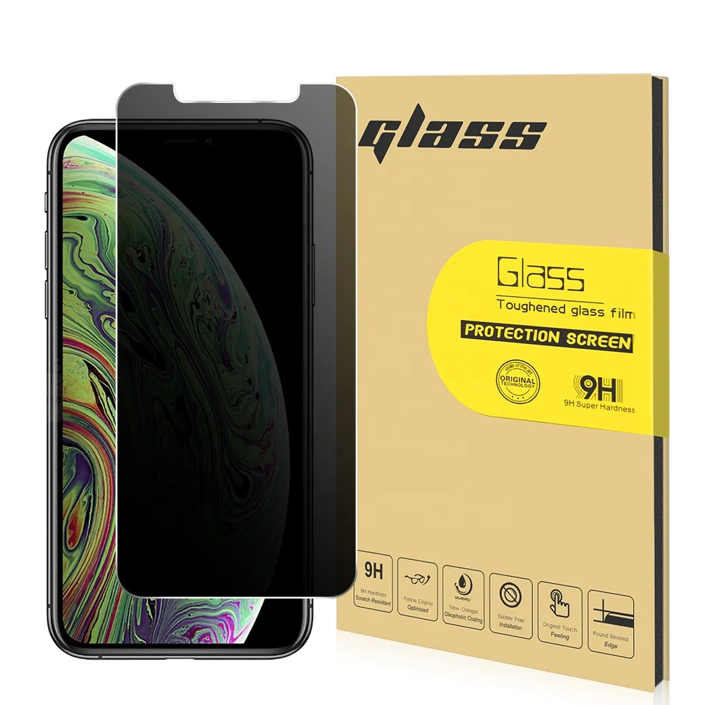 

Amazon Perfect Fit 0.33mm Privacy Screen Protector 9H Screen protection Glass L Slot 3D Tempered Glass For iphone XS Max6.5