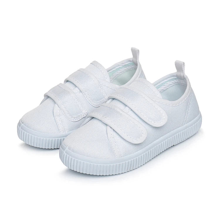 

A Custom Design Plain China Children Casual White Canvas School Shoes For Boy And Girl