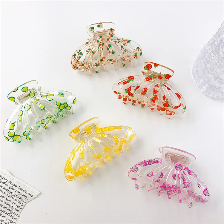 

Korean version large 9cm clip fruit series acrylic hair clip