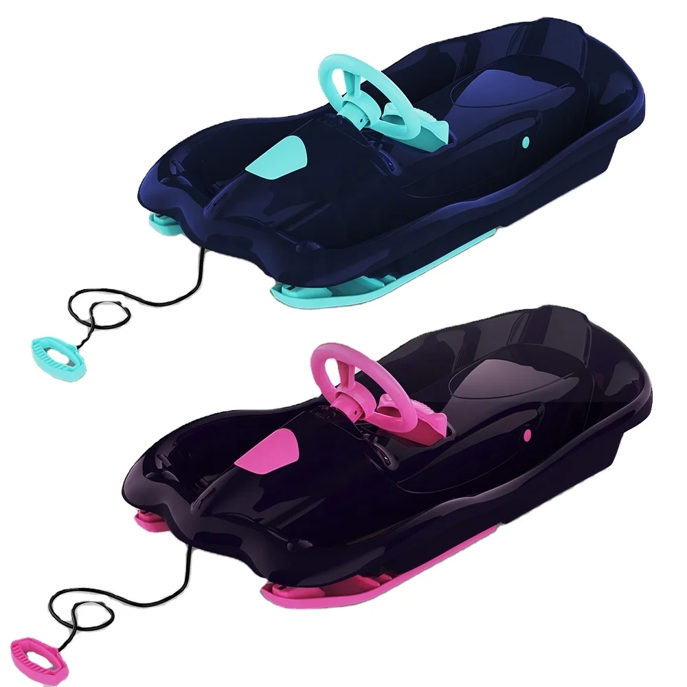 

2021 HDPE Snow sledge Scooter For Adults kids children OEM plastic manufacturer Wholesale Price Outdoor Snow Sled, Customized colors accept