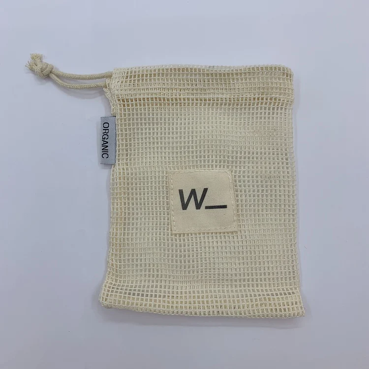 

with tag natural recycle organic net soap cotton mesh drawstring bag