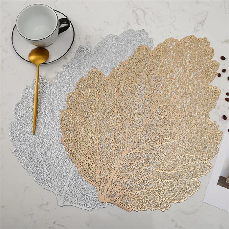 

Placemats Nordic Insulated PVC Hollow Irregular Anti-slip Decor Heat Resistant Round Placemat For Dining Table, Customized color