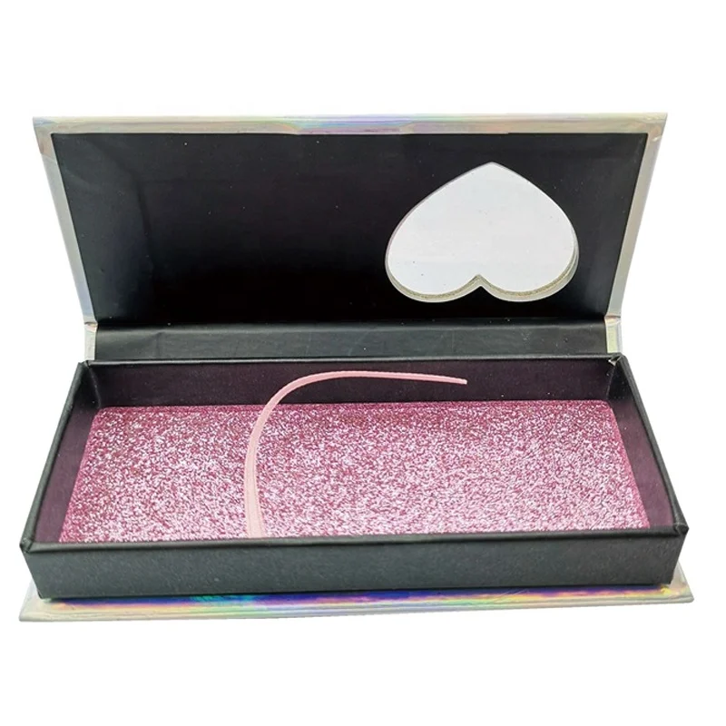 

25MM Mink Eyelash Packaging Private Label Custom Cute Heart Shaped Window With Black Hot Pink Lash Boxes, Customized color