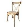 Stackable Oak Wooden Chair Cross X Back Dining Chair