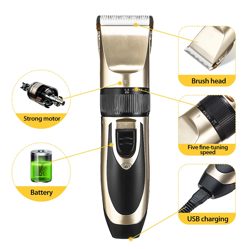 

Standing At Home Grooming Tool Electric Pet Hair Shaver Pet Hair Clipper/pet Grooming Kit Dog Shave Machine Clippers & Blades, Gold,silver