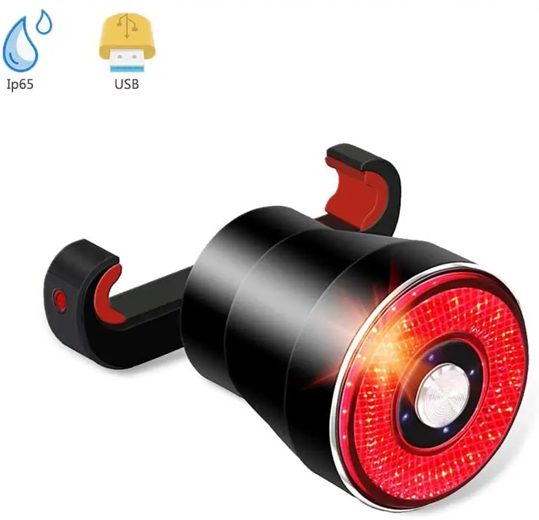

Bicycle Flashlight Bike Rear Light Auto Start and Stop Brake Sensing IP65 Waterproof LED Charging Cycling Taillight