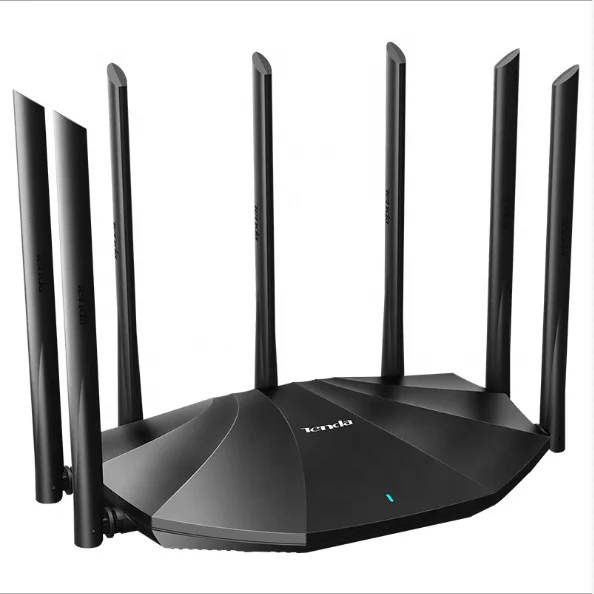 

Hot-sale Tenda AC23 2.4G&5G WiFi dual band Gigabit 5g 4T4R wireless router 2100M optical fiber IPV6 wireless router, Black