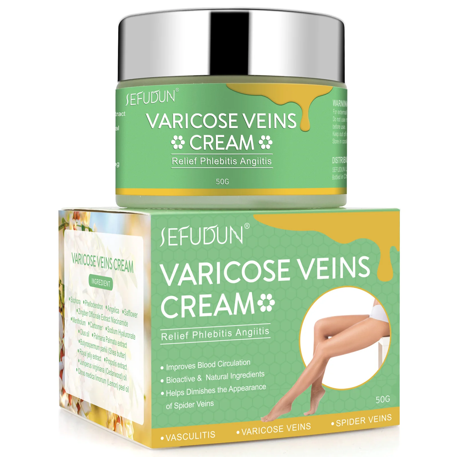 

SEFUDUN Natural ingredients relieve phlebitis vasculitis veins improve blood circulation varicose veins treatment cream