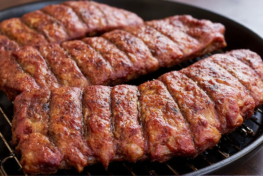Finished smoked rib tips on a platter