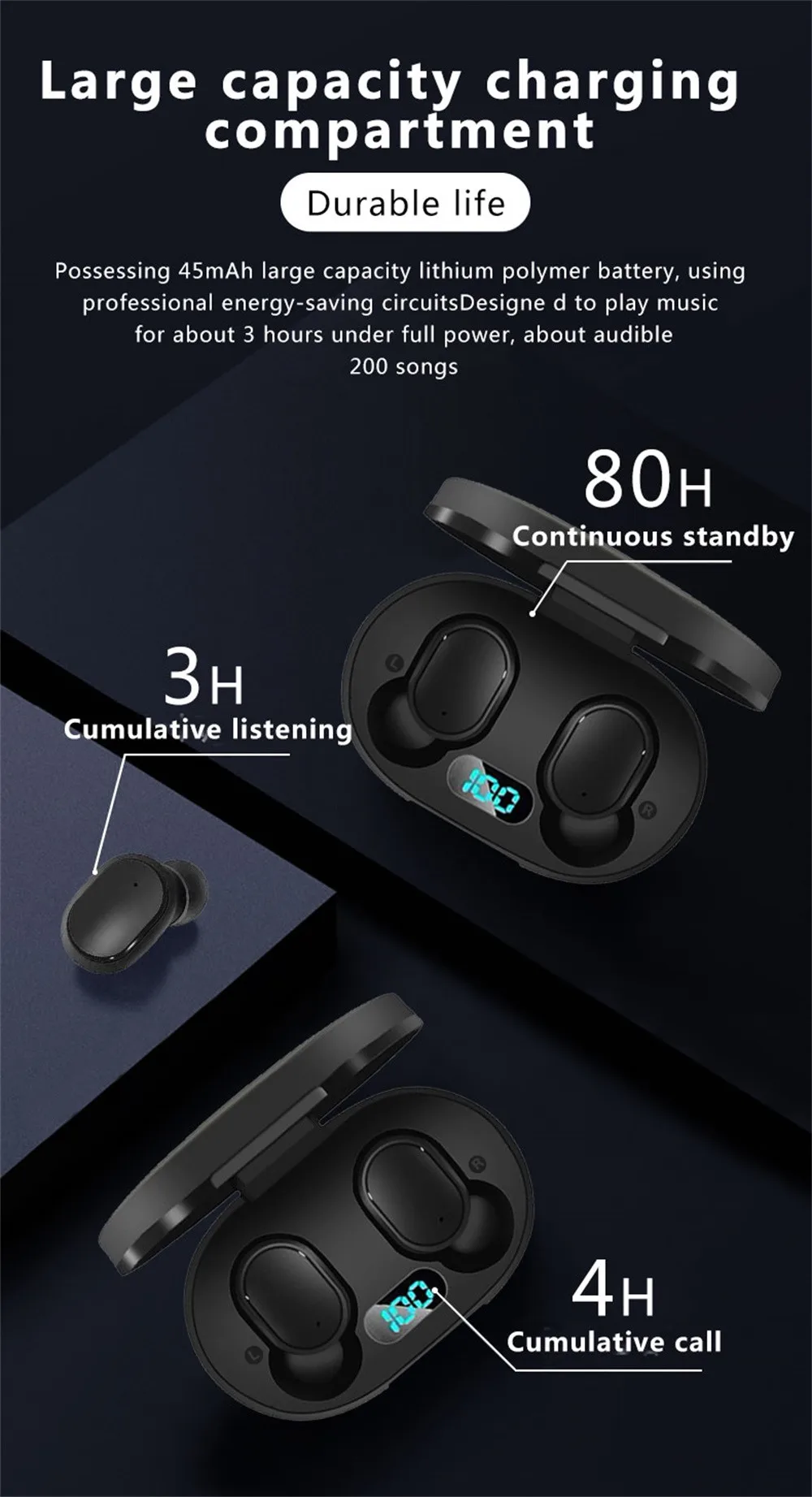 E6s True Wireless Stereo Earbuds Earphone Auto Paring Headsets Bt 5.0 ...