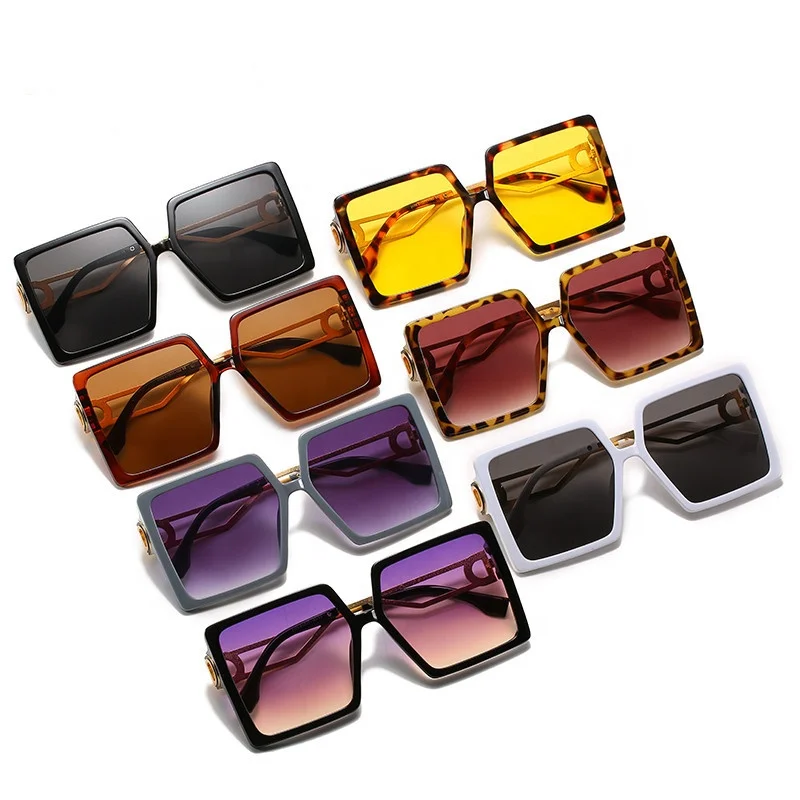 

Hot Fashion Glasses 2020 Vintage Big Frame Women Square Sunglasses
