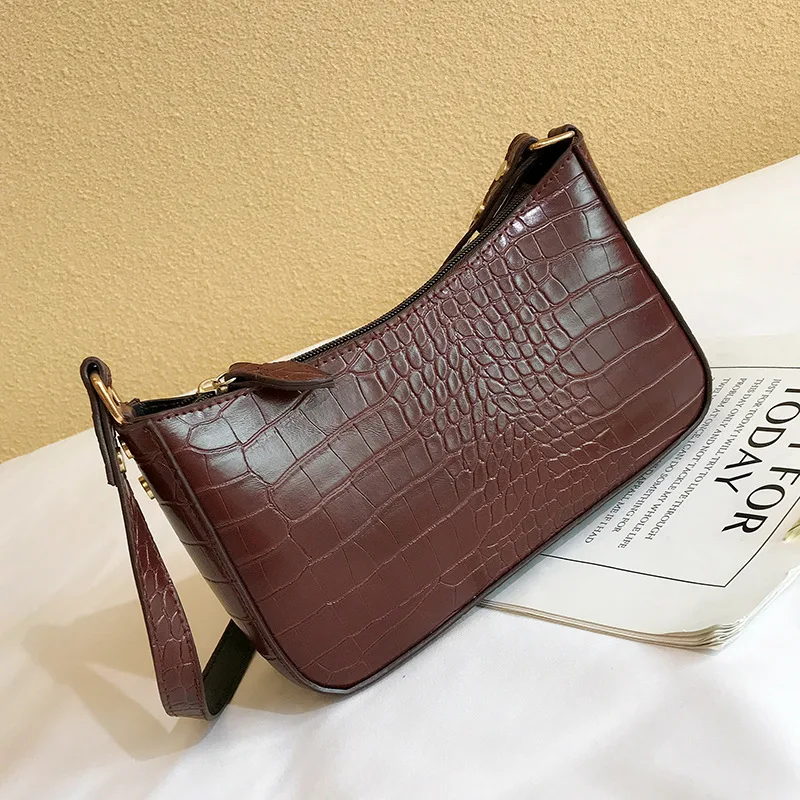 

Crocodile shoulder bag Korean style small new leisure armpit Bag Messenger Bag Handbag for women, 3colors