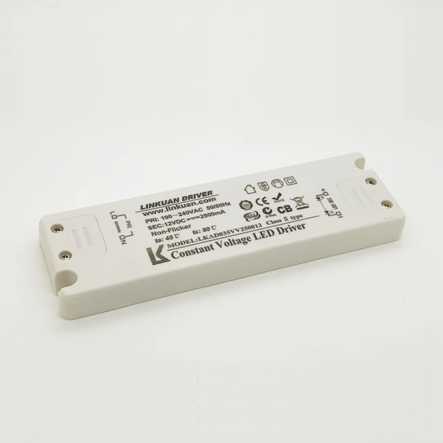 LED driver Triac dimmable phase cut dimming IP20 power LED driver 30W 12V 24V DC 2.5A 1.5A
