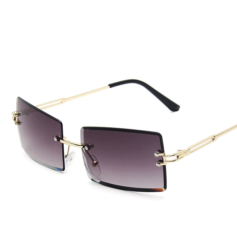 

X.H glasses case led light luxury rimless smart stainless steel triangle sunglasses, 16 colors