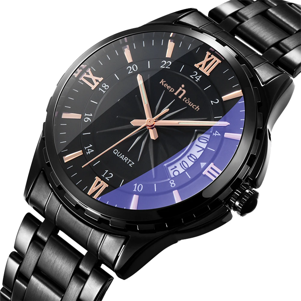

Hot Sale Fashion 3ATM Waterproof Quartz Wrist Watch Steel Band Mens luxury watches relogio masculino