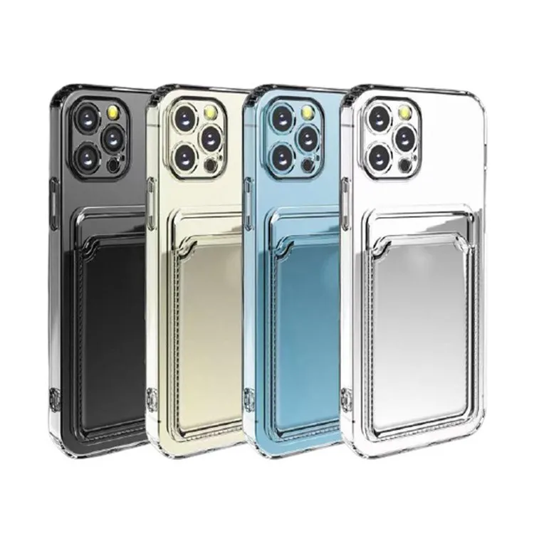 

1.5MM Clear Card Holder Wallet Phone Case for For iphone 13 13 Pro max Transparent Shockproof case cover for iPhone 12 X Xr 7 8