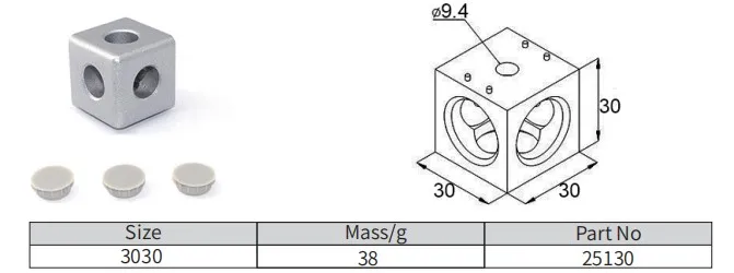 3 Way Cubic Corner Connector 3d Cube Bracket For 3030 Aluminum