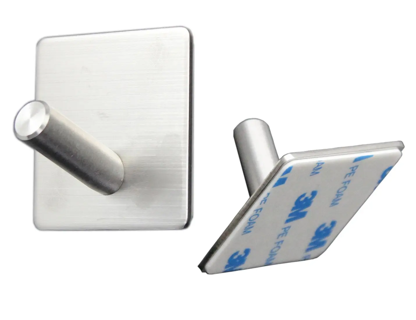 

Adhesive Hooks Heavy Duty Stick on Wall Door Cabinet Stainless Steel Towel Coat Clothes Hooks Self Adhesive Holders for Hanging, Silver