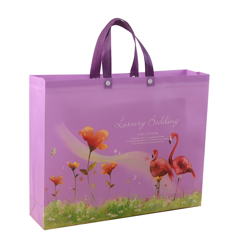 

New Trendy Fashion Eco Friendly In Stock Reusable Clothes Gift Packaging Pp Laminated Non Woven Tote Shopping Bag, As shown