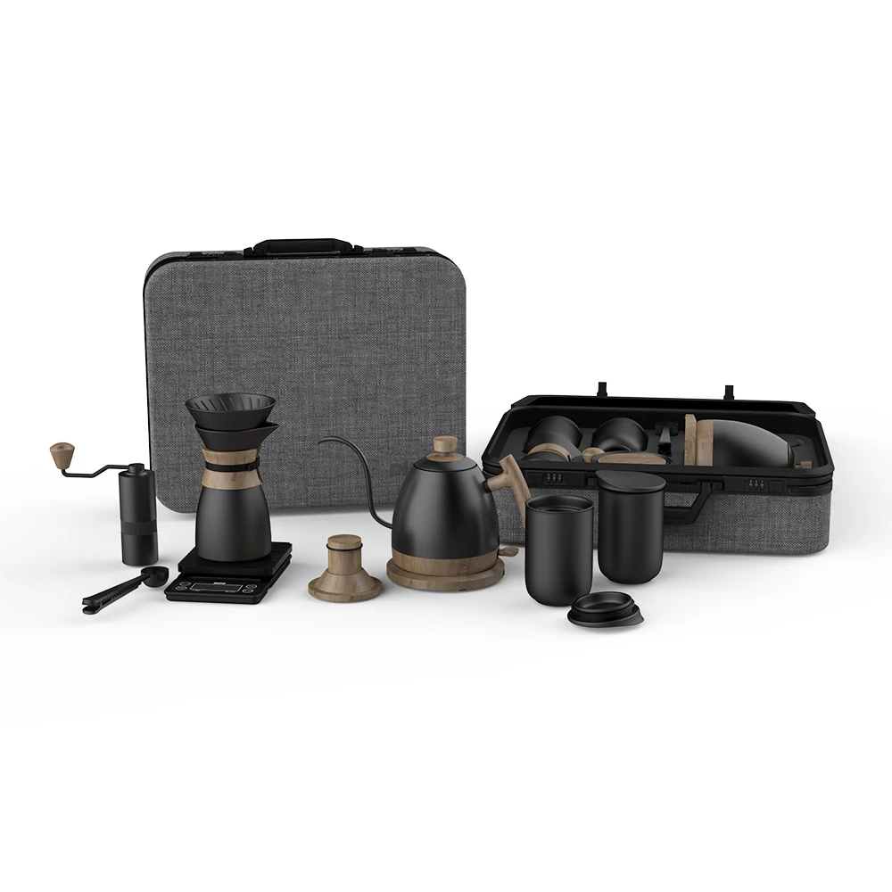 

White Ceramic 6 8 pcs Porcelain V60 Drip Coffee Sets Pour Over With Coffee Dripper Porcelain Tea and Coffee Gift Set, Customer color required accept