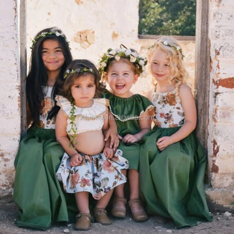 

New Sale High Quality Baby Dresses Cute Sleeveless Baby Shirt Clothing Green Dresses, Picture