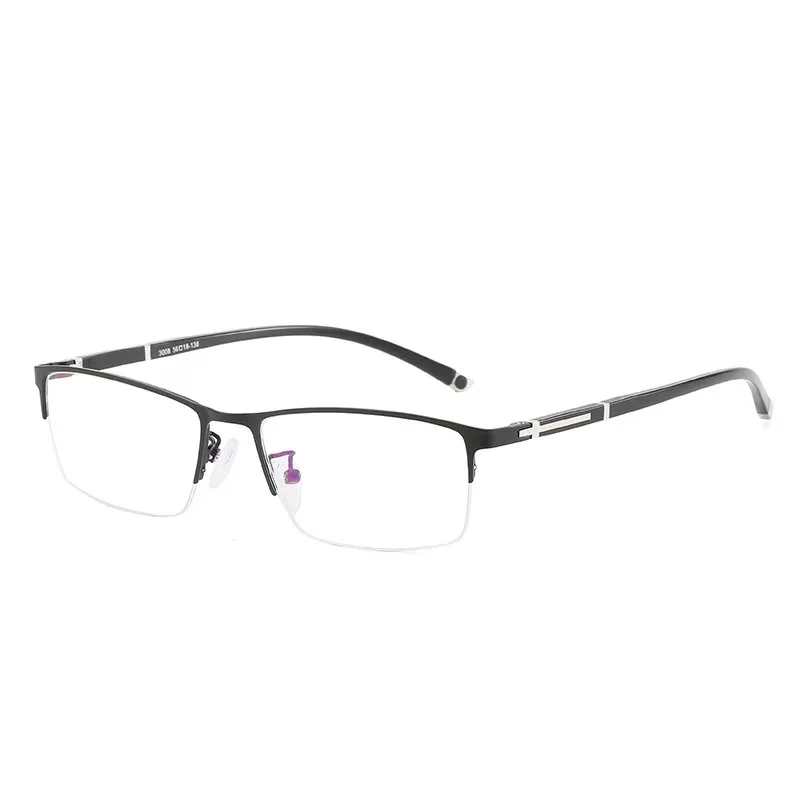 

Titanium alloy glasses frame men's half-frame myopia glasses frame high-end business men's metal flat mirror, Three colors, etc. can be customized