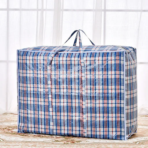 

Cheap Price Folding Blue Red Stripe Luggage Storage PP Woven Shopping Bag, Red,blue