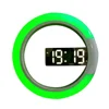 digital wall clock for home decoration with RGB light and RF remote