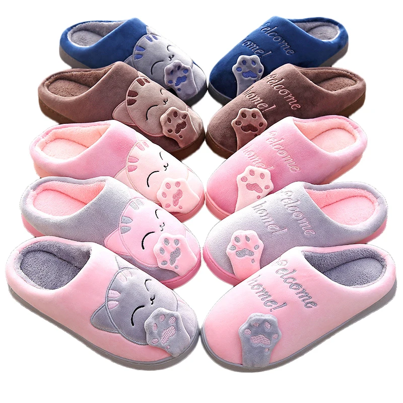 

Custom Women Anime Slipper Winter Warm Plush House Slippers Indoor Fur Fluffy Women's Plush Slippers