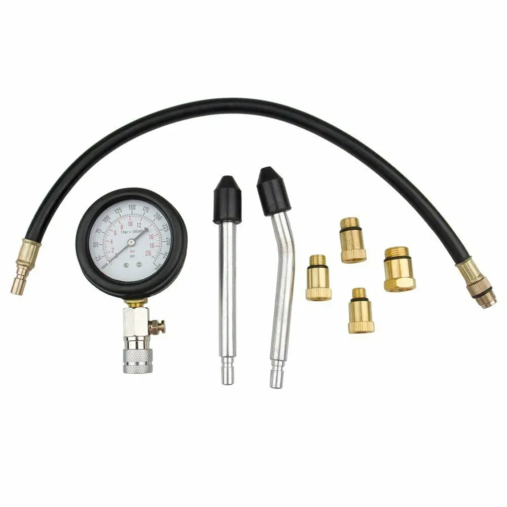 Cylinder Compression Pressure Tester Test Tool Gauge Kit Engine Gas ...