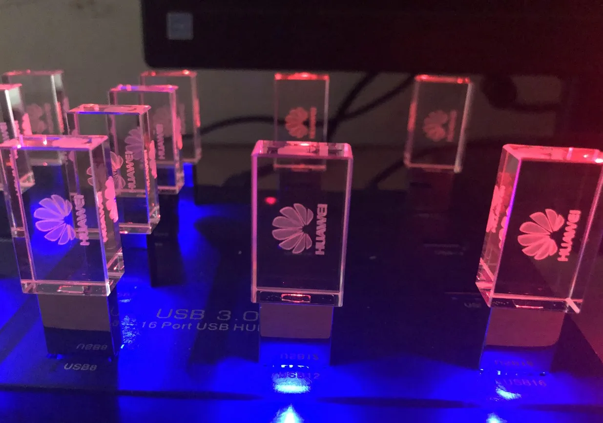 Custom logo Crystal usb stick 32gb 3.0 crystal usb flash drive 64gb 128gb 3.0 flash drive usb with led light - ANKUX.COM
