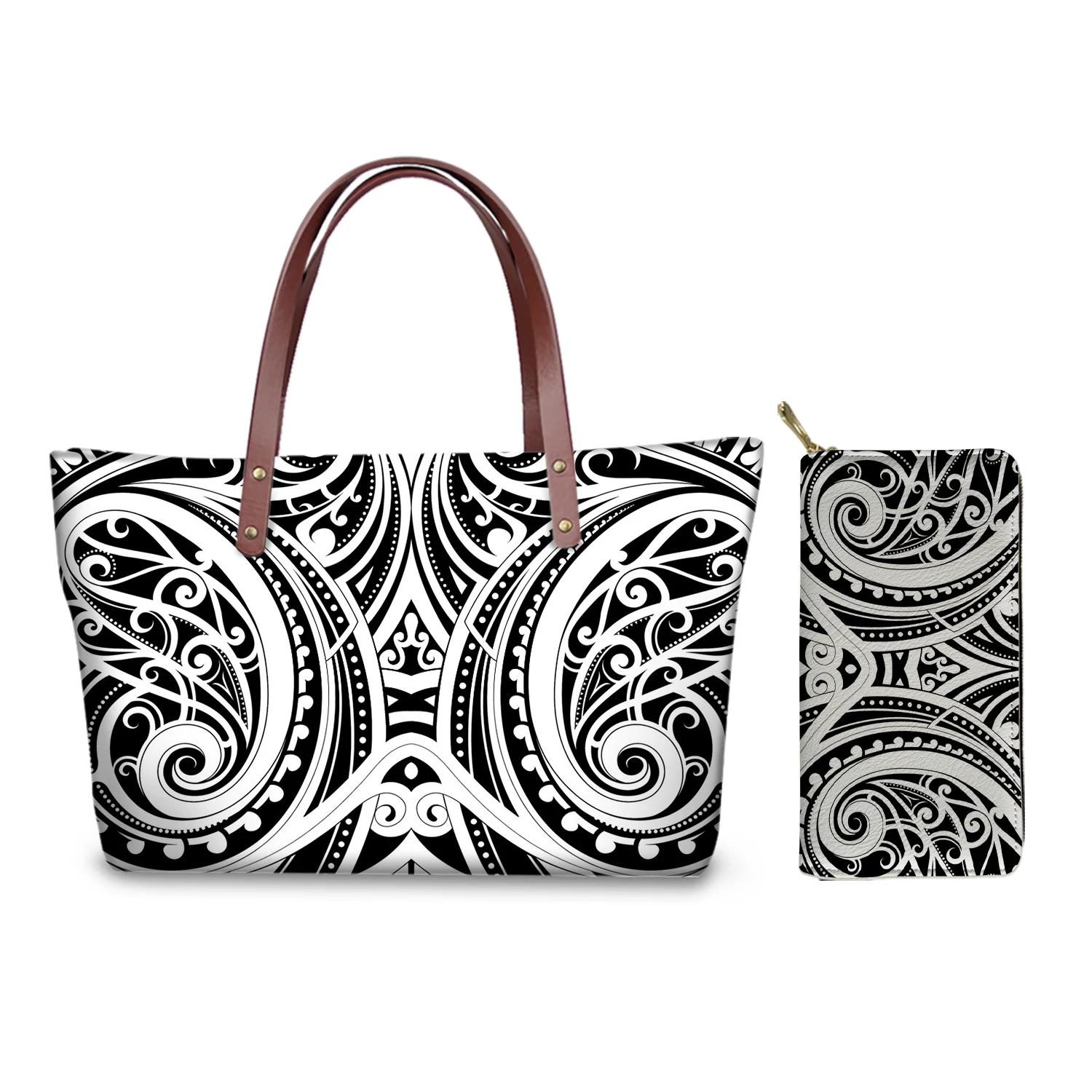 

Factory Custom Ladies Purses And Handbags New Stylish Women Luxury Polynesian tattoo +tribalmaori pattern+samoan tribal pattern, Customizable