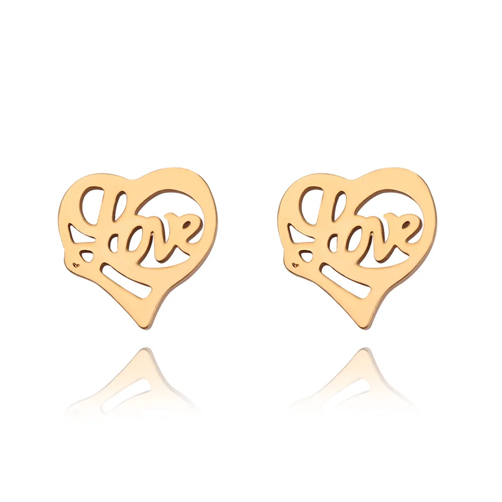 

Sweet Style Heart Shape Hollow Design High Polished Earring For Women